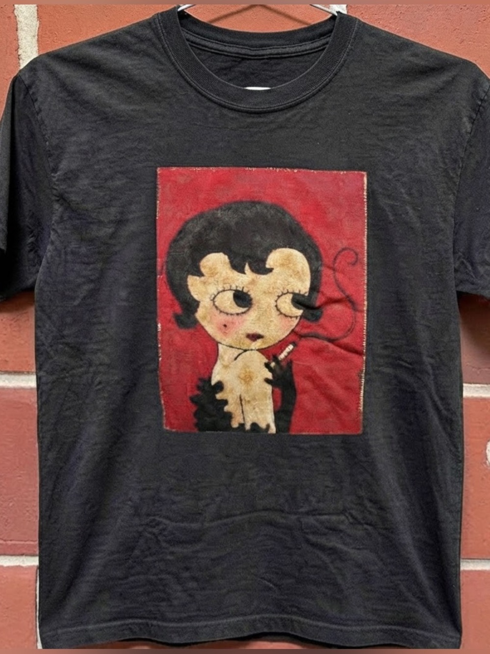 Gildan Betty Boop Smoking Black Short Sleeve Graphic T-shirt